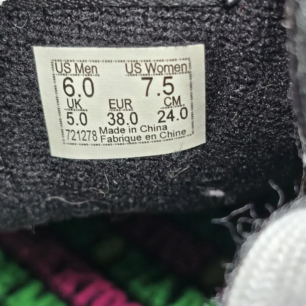 Vans Sk8 Hi Shoes Womens 7.5 Black Suede Dia De Los Muertos High Top Sneakers - Picture 1 of 1
